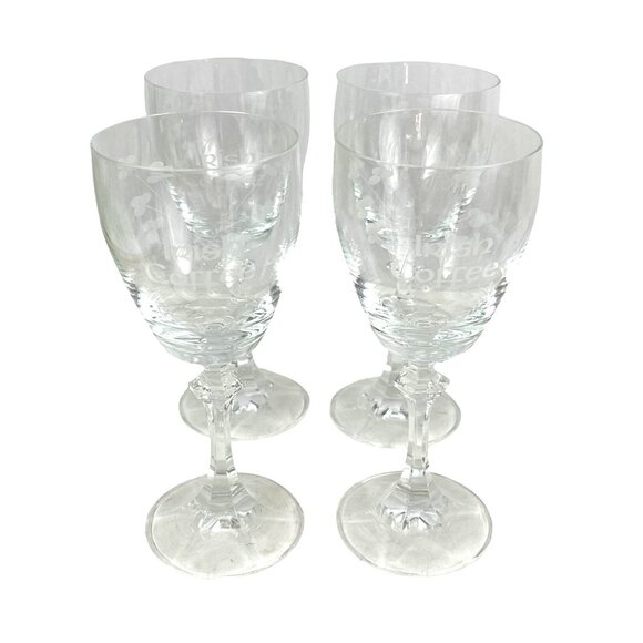 Set Of 4 Crystal Irish Coffee Glasses With Etched Shamrock Design - Picture 7 of 10